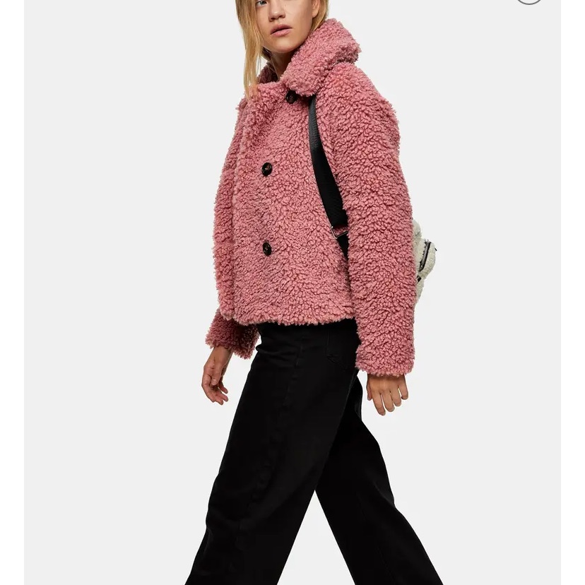 Top Shop Faux Fur Jacket- Black
